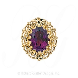 GS104 AMY - 14 Karat Gold Amethyst Slide 